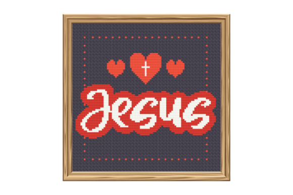 Jesus Cross Stitch Pattern for Boutique Sweatshirts