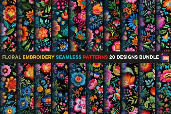 Review: Embroidery Floral Seamless Patterns for Etsy Shops